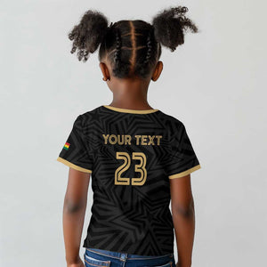 Custom Football 2026 Ghana Kid T shirt Black Stars Rise