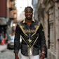 Custom Football 2026 Ghana Long Sleeve Button Shirt Black Stars Rise