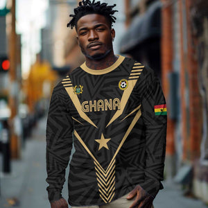 Custom Football 2026 Ghana Long Sleeve Shirt Black Stars Rise