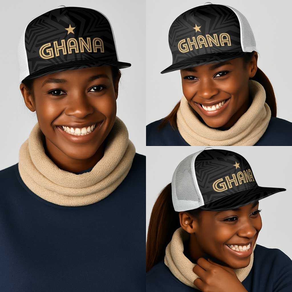 Football 2026 Ghana Mesh Trucker Cap Black Stars Rise
