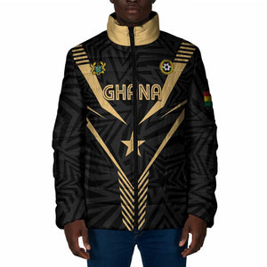 Custom Football 2026 Ghana Padded Jacket Black Stars Rise