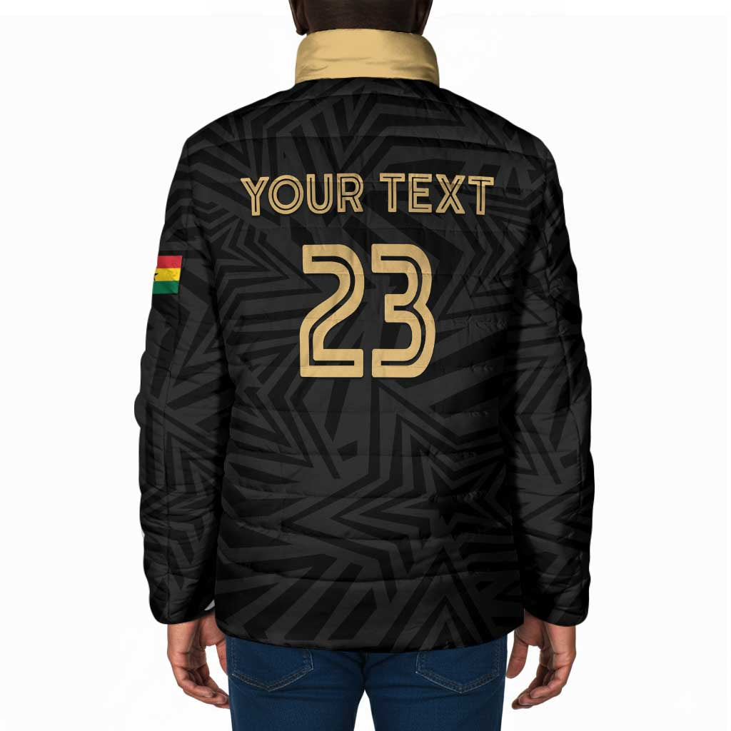Custom Football 2026 Ghana Padded Jacket Black Stars Rise