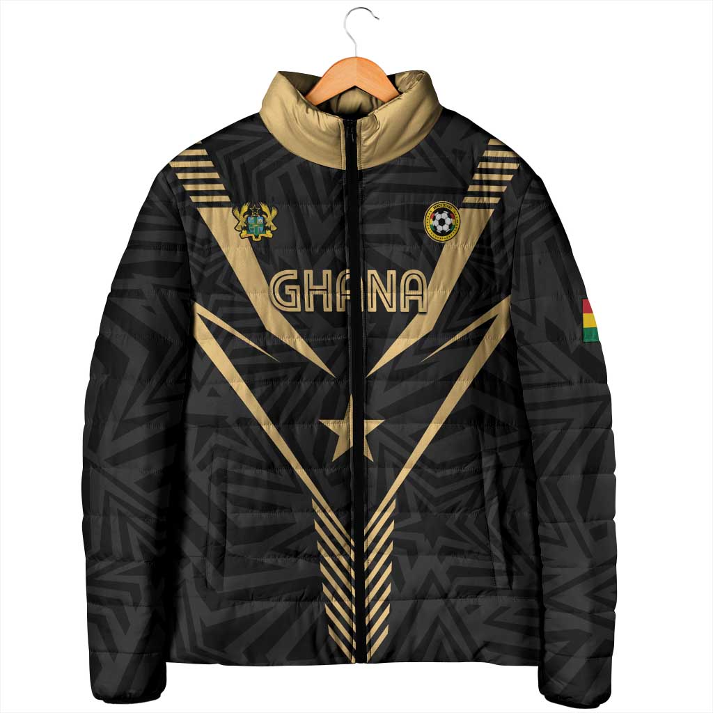 Custom Football 2026 Ghana Padded Jacket Black Stars Rise