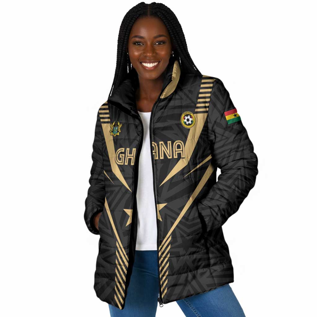 Custom Football 2026 Ghana Padded Jacket Black Stars Rise