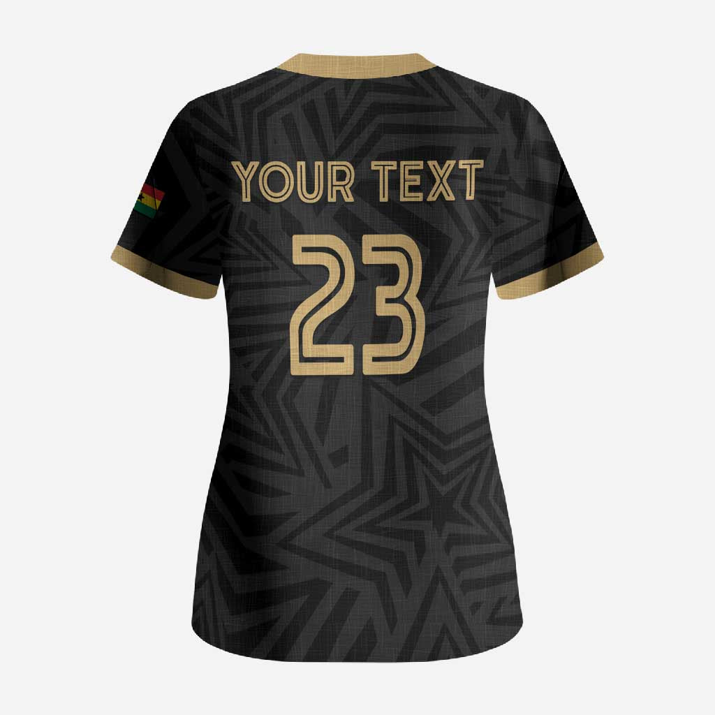 Custom Football 2026 Ghana Scrub Top Black Stars Rise