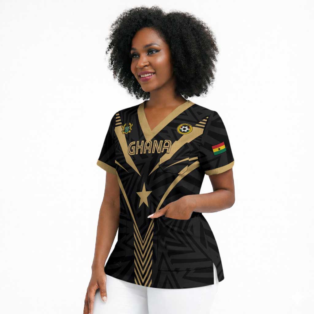 Custom Football 2026 Ghana Scrub Top Black Stars Rise