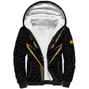 Custom Football 2026 Ghana Sherpa Hoodie Black Stars Rise
