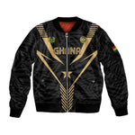 Custom Football 2026 Ghana Sleeve Zip Bomber Jacket Black Stars Rise