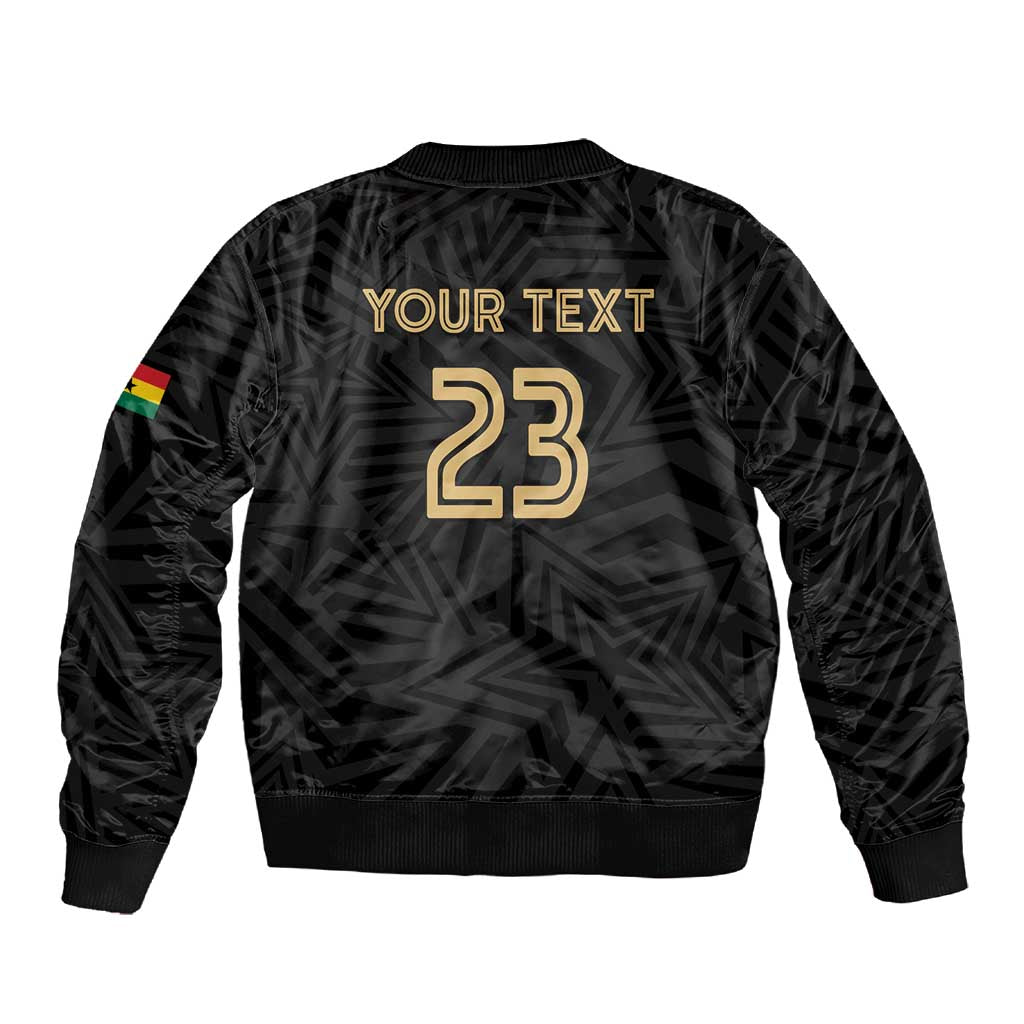 Custom Football 2026 Ghana Sleeve Zip Bomber Jacket Black Stars Rise