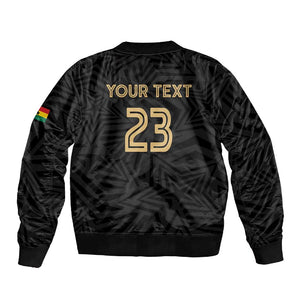 Custom Football 2026 Ghana Sleeve Zip Bomber Jacket Black Stars Rise