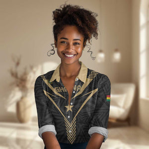 Custom Football 2026 Ghana Women Casual Shirt Black Stars Rise
