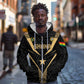 Custom Football 2026 Ghana Zip Hoodie Black Stars Rise