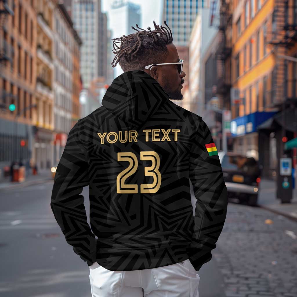 Custom Football 2026 Ghana Zip Hoodie Black Stars Rise