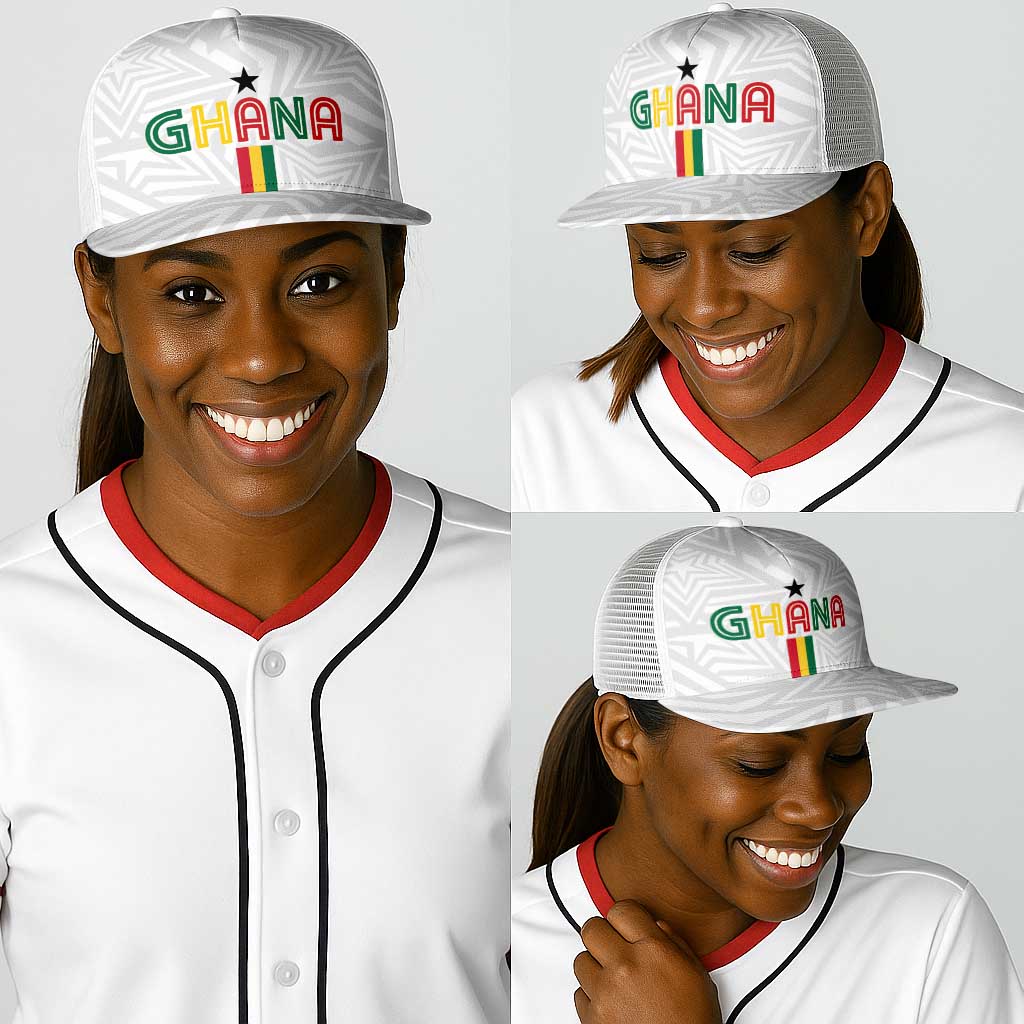 Football 2026 Ghana Baseball Net Cap Black Stars Go Glory