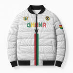 Custom Football 2026 Ghana Bomber Puffer Jacket Black Stars Go Glory