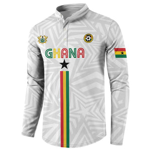 Custom Football 2026 Ghana Button Sweatshirt Black Stars Go Glory