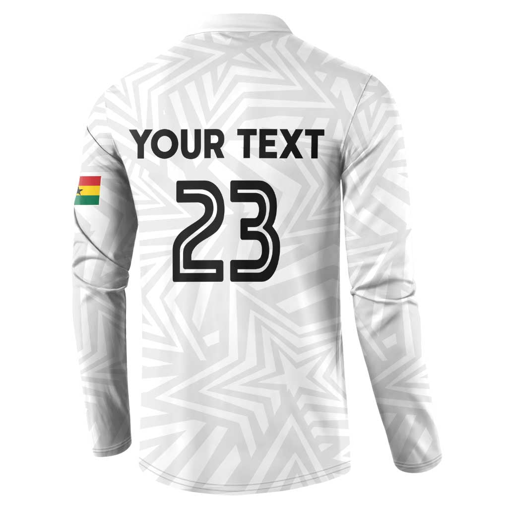 Custom Football 2026 Ghana Button Sweatshirt Black Stars Go Glory