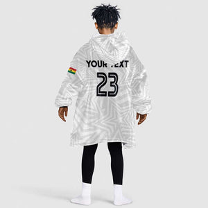Custom Football 2026 Ghana Kid Wearable Blanket Hoodie Black Stars Go Glory