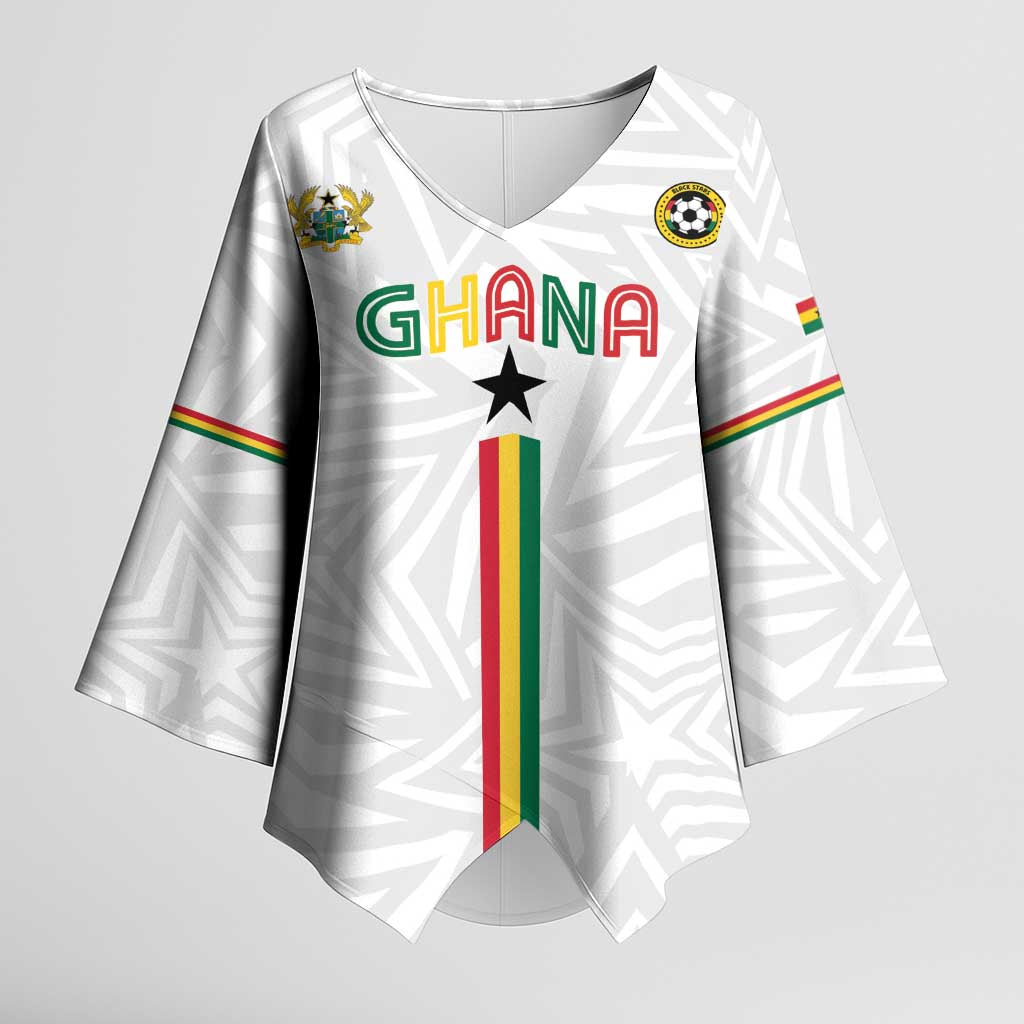 Custom Football 2026 Ghana Kimono Sleeve Blouse Black Stars Go Glory