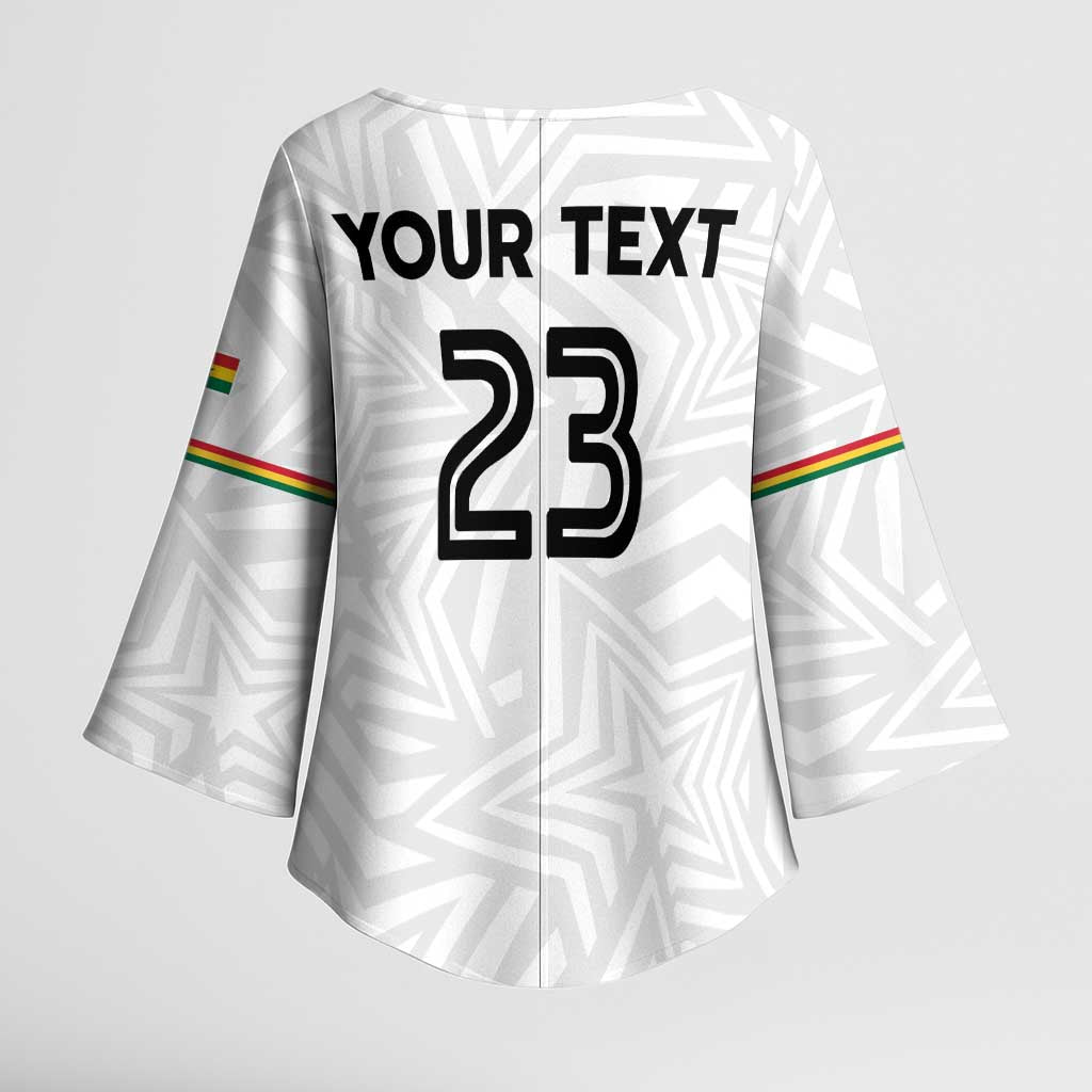 Custom Football 2026 Ghana Kimono Sleeve Blouse Black Stars Go Glory