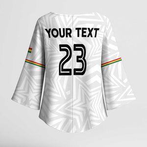 Custom Football 2026 Ghana Kimono Sleeve Blouse Black Stars Go Glory