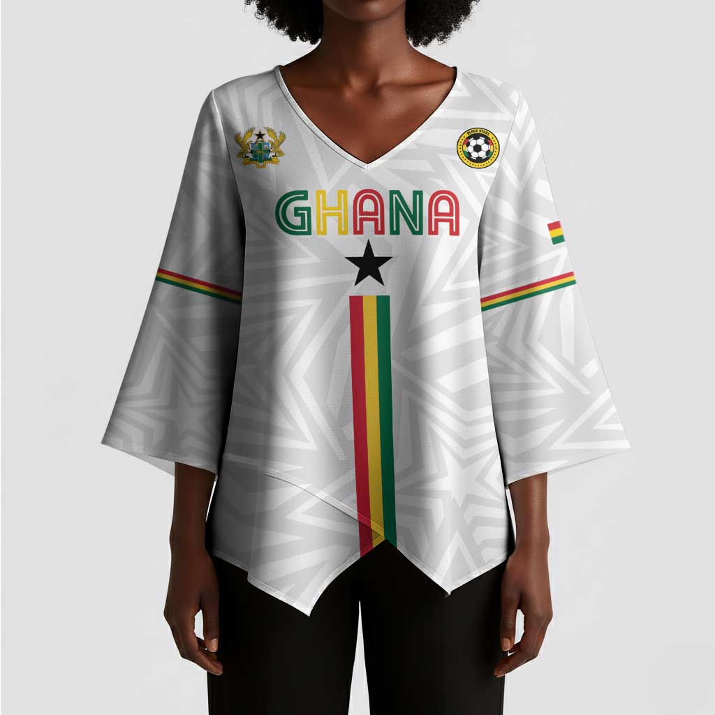 Custom Football 2026 Ghana Kimono Sleeve Blouse Black Stars Go Glory