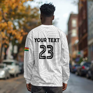 Custom Football 2026 Ghana Long Sleeve Shirt Black Stars Go Glory
