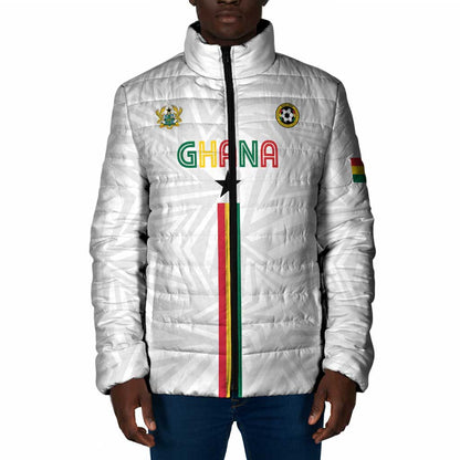 Custom Football 2026 Ghana Padded Jacket Black Stars Go Glory
