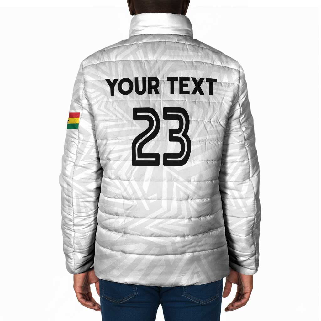 Custom Football 2026 Ghana Padded Jacket Black Stars Go Glory