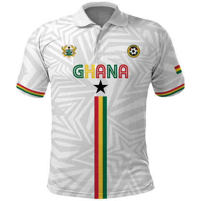 Custom Football 2026 Ghana Polo Shirt Black Stars Go Glory