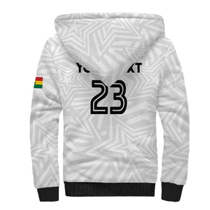 Custom Football 2026 Ghana Sherpa Hoodie Black Stars Go Glory