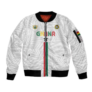 Custom Football 2026 Ghana Sleeve Zip Bomber Jacket Black Stars Go Glory