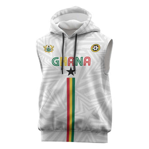Custom Football 2026 Ghana Sleeveless Hoodie Black Stars Go Glory