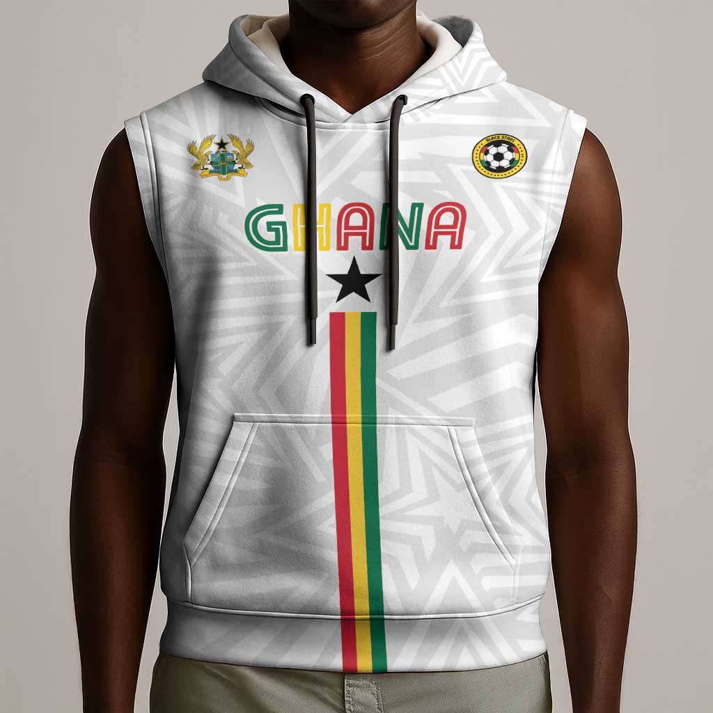 Custom Football 2026 Ghana Sleeveless Hoodie Black Stars Go Glory