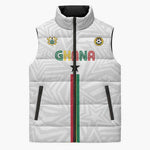 Custom Football 2026 Ghana Sleeveless Puffer Jacket Black Stars Go Glory