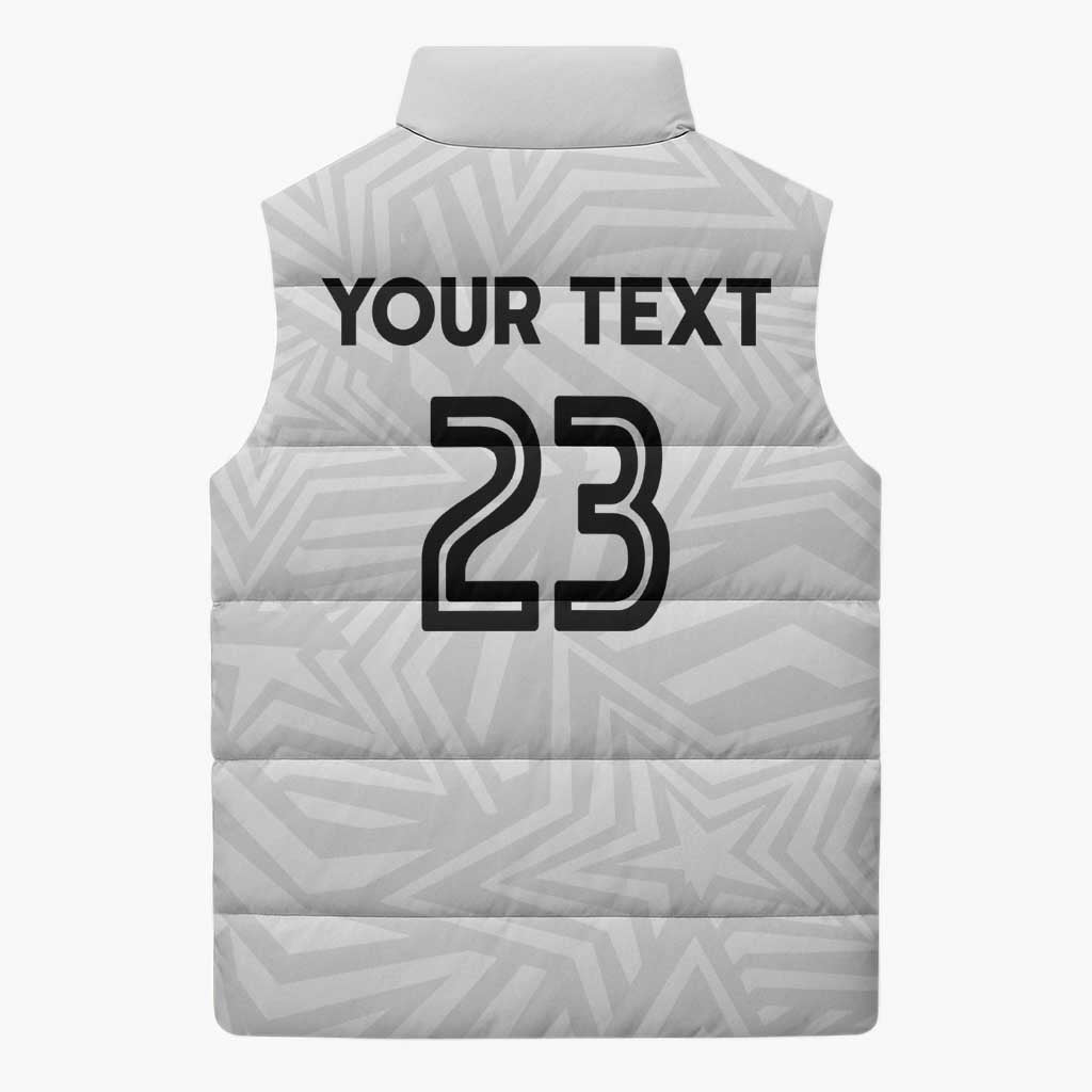 Custom Football 2026 Ghana Sleeveless Puffer Jacket Black Stars Go Glory