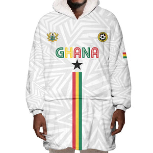 Custom Football 2026 Ghana Wearable Blanket Hoodie Black Stars Go Glory