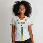 Custom Football 2026 Ghana Women V-Neck T-Shirt Black Stars Go Glory