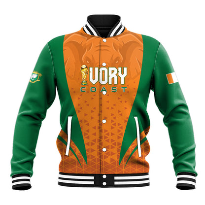 Custom Ivory Coast 2026 World Football Baseball Jacket Elephants Go Champions