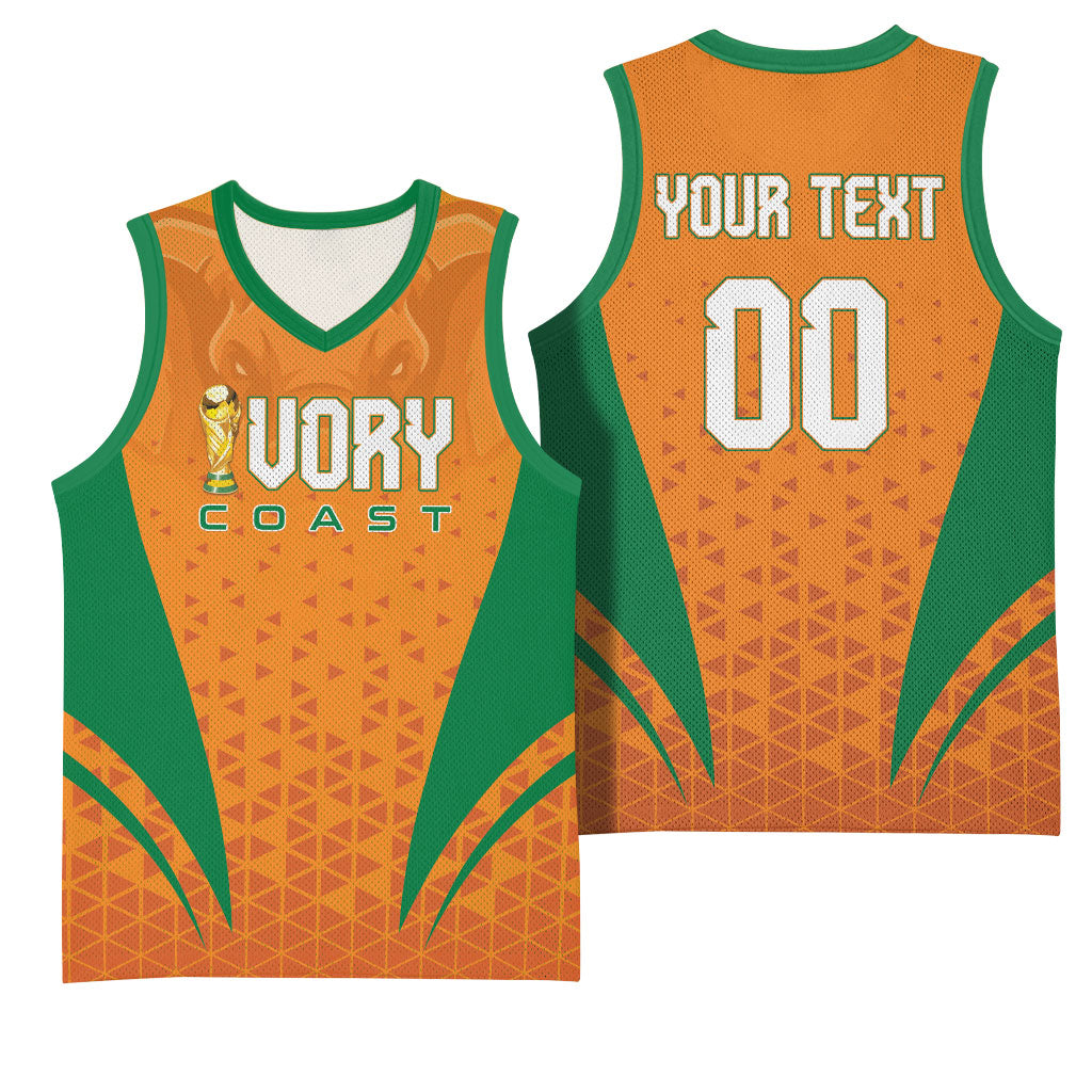 Custom Ivory Coast 2026 World Football Basketball Jersey Elephants Go Champions