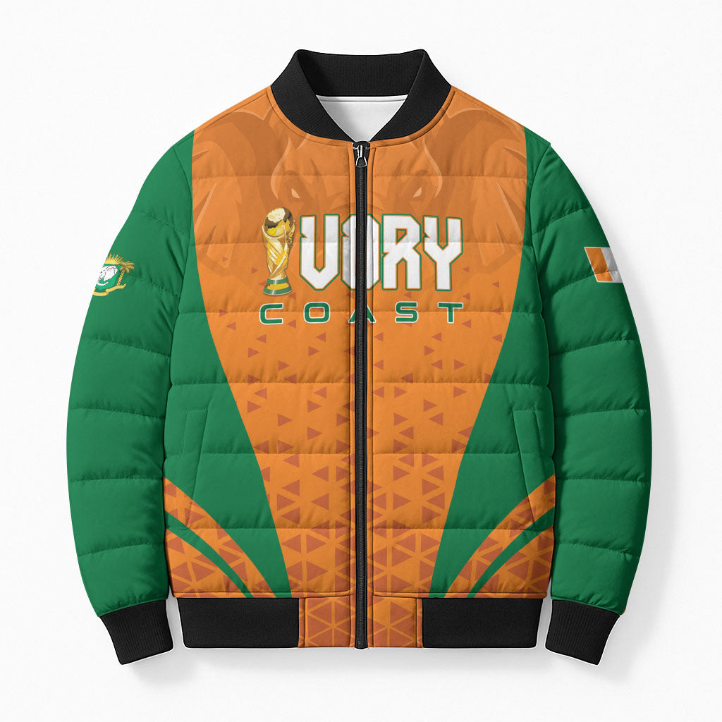 Custom Ivory Coast 2026 World Football Bomber Puffer Jacket Elephants Go Champions