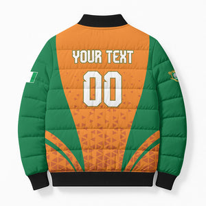 Custom Ivory Coast 2026 World Football Bomber Puffer Jacket Elephants Go Champions