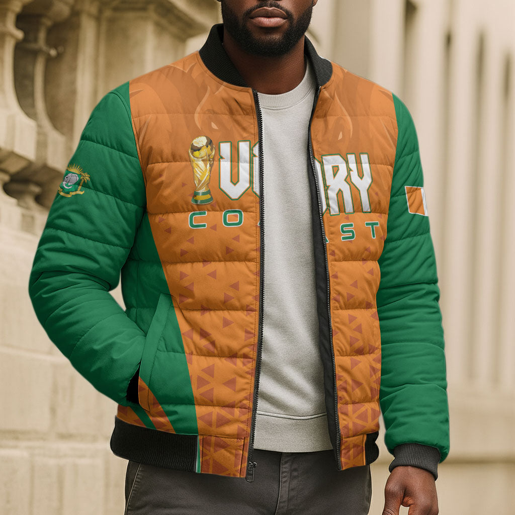 Custom Ivory Coast 2026 World Football Bomber Puffer Jacket Elephants Go Champions
