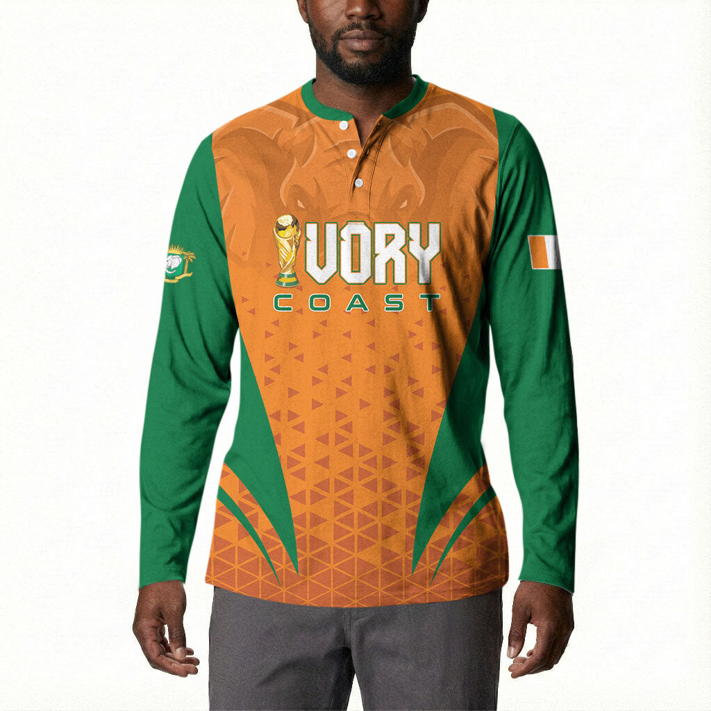 Custom Ivory Coast 2026 World Football Button Sweatshirt Elephants Go Champions
