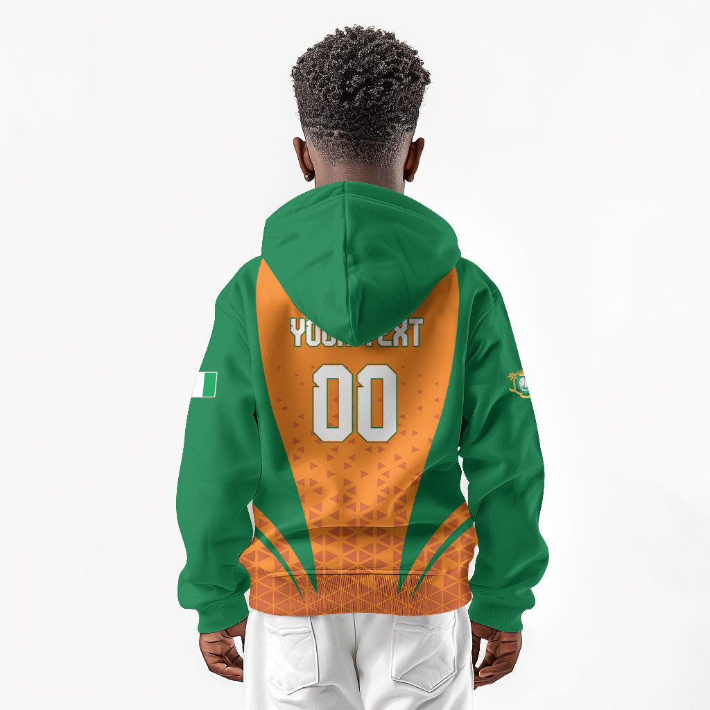 Custom Ivory Coast 2026 World Football Kid Hoodie Elephants Go Champions