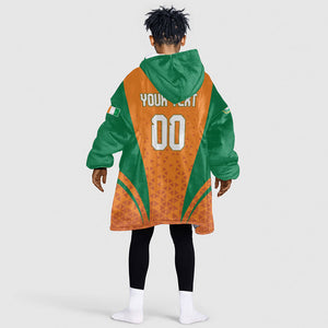Custom Ivory Coast 2026 World Football Kid Wearable Blanket Hoodie Elephants Go Champions