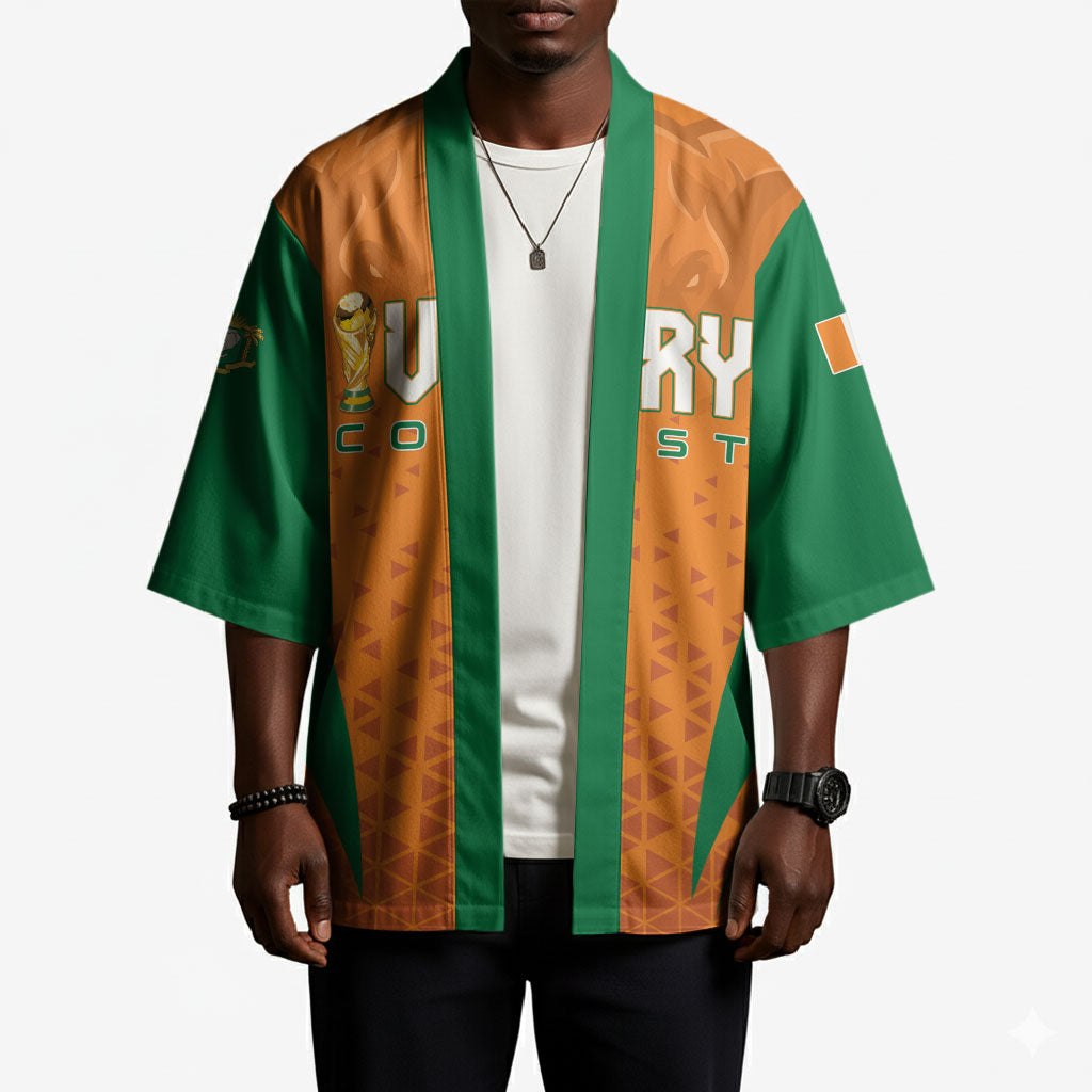 Custom Ivory Coast 2026 World Football Kimono Elephants Go Champions