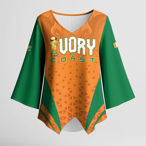Custom Ivory Coast 2026 World Football Kimono Sleeve Blouse Elephants Go Champions