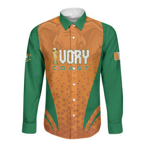 Custom Ivory Coast 2026 World Football Long Sleeve Button Shirt Elephants Go Champions