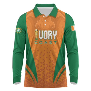 Custom Ivory Coast 2026 World Football Long Sleeve Polo Shirt Elephants Go Champions